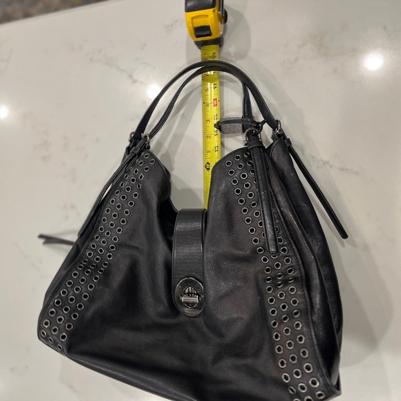 Vintage Coach Black Madison Grommet Large Carlyle Leather Handbag Style 32404 - Picture 12 of 13